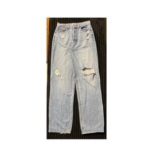 Cello Women’s High Waist Wide Leg Distressed Jeans Size 9 (29x35)